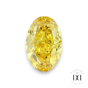 Yellow oval shape lab-grown diamond