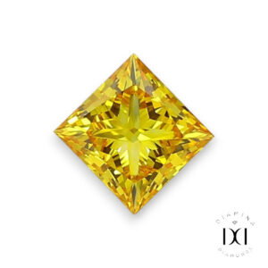 Yellow princess cut lab-grown diamond